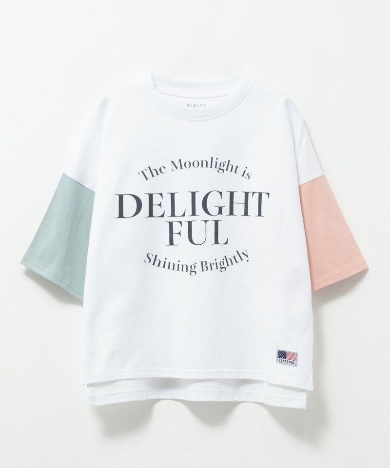 NAVY ルーズシルエット西海岸系配色Tシャツ キッズ メール便 対応商品商品画像-5
