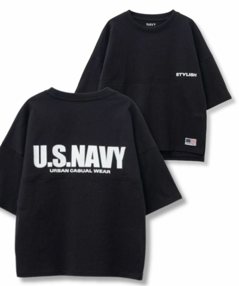 NAVY ルーズシルエットストリート切替Tシャツ キッズ メール便 対応商品商品画像-2