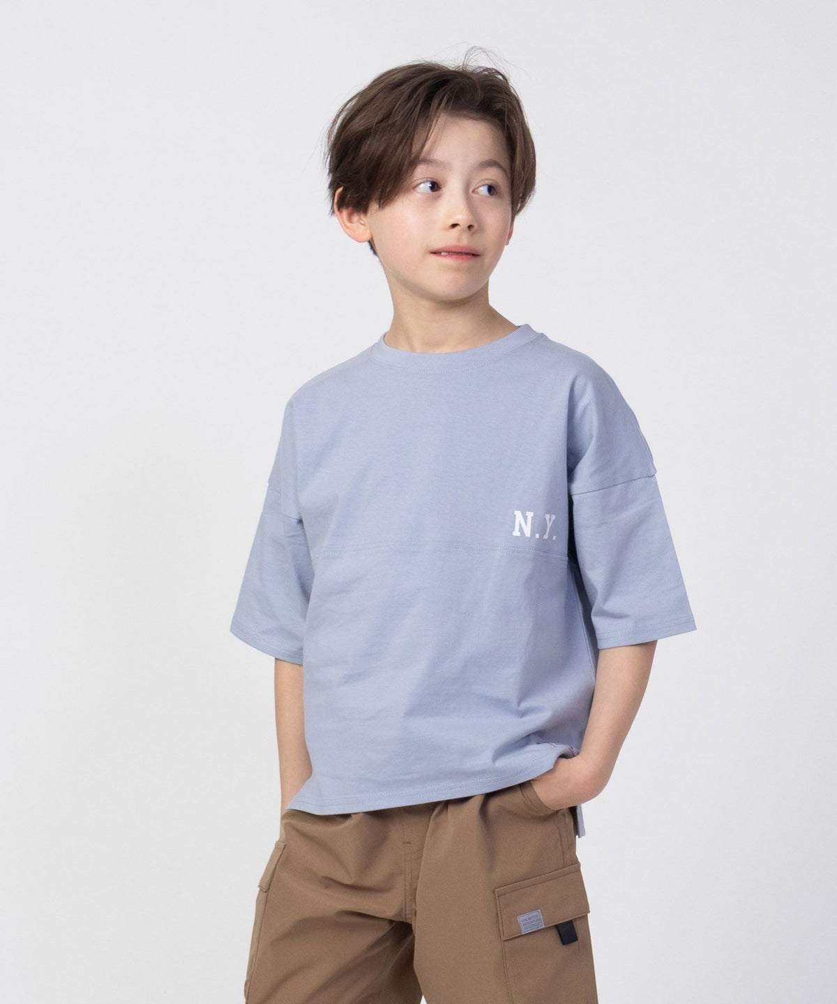 NAVY ルーズシルエットストリート切替Tシャツ キッズ ネコポス 対応商品