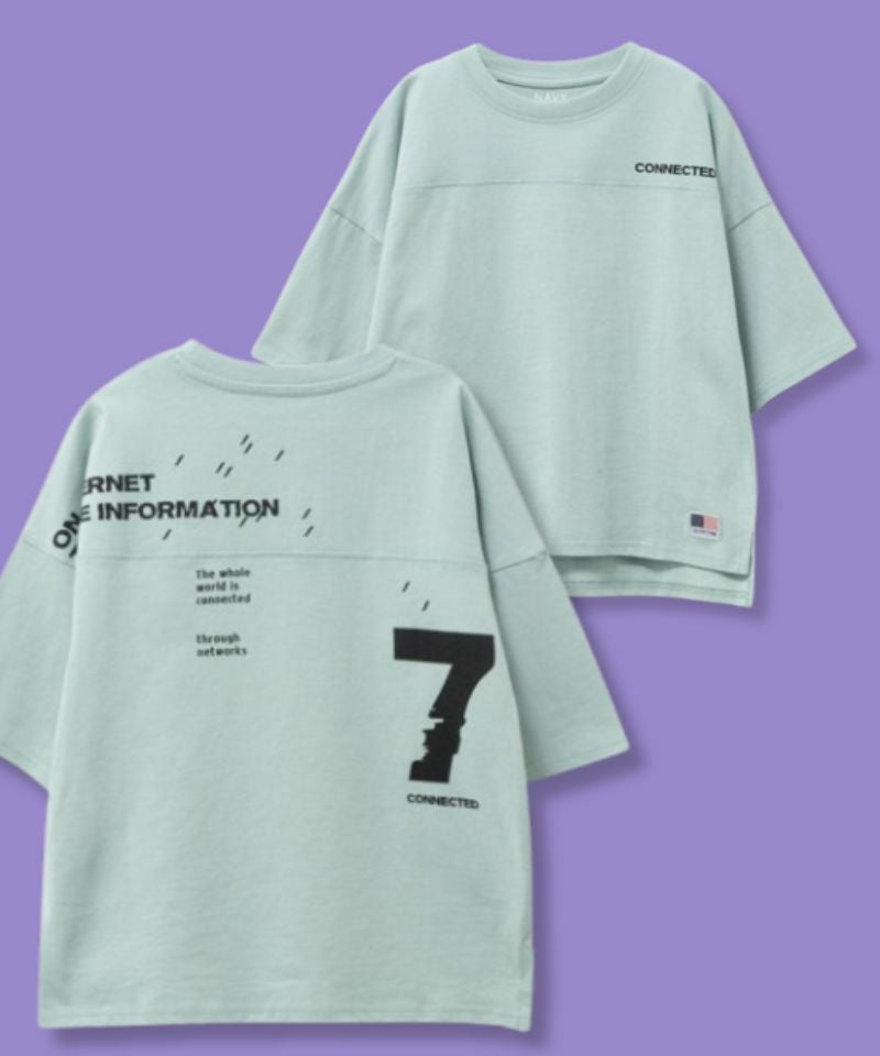 NAVY  ルーズシルエットストリート切替Tシャツ キッズ メール便 対応商品商品画像-1