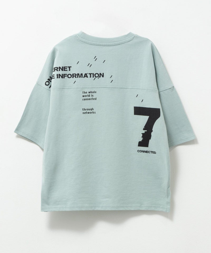 NAVY  ルーズシルエットストリート切替Tシャツ キッズ メール便 対応商品商品画像-3