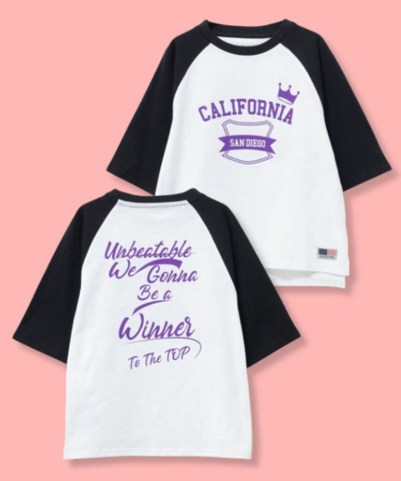 NAVY ルーズシルエット五分袖ラグランTシャツ キッズ メール便 対応商品商品画像-1