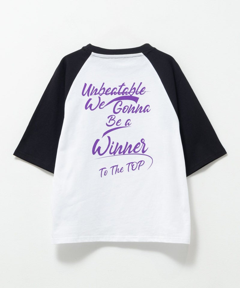 NAVY ルーズシルエット五分袖ラグランTシャツ キッズ メール便 対応商品商品画像-3