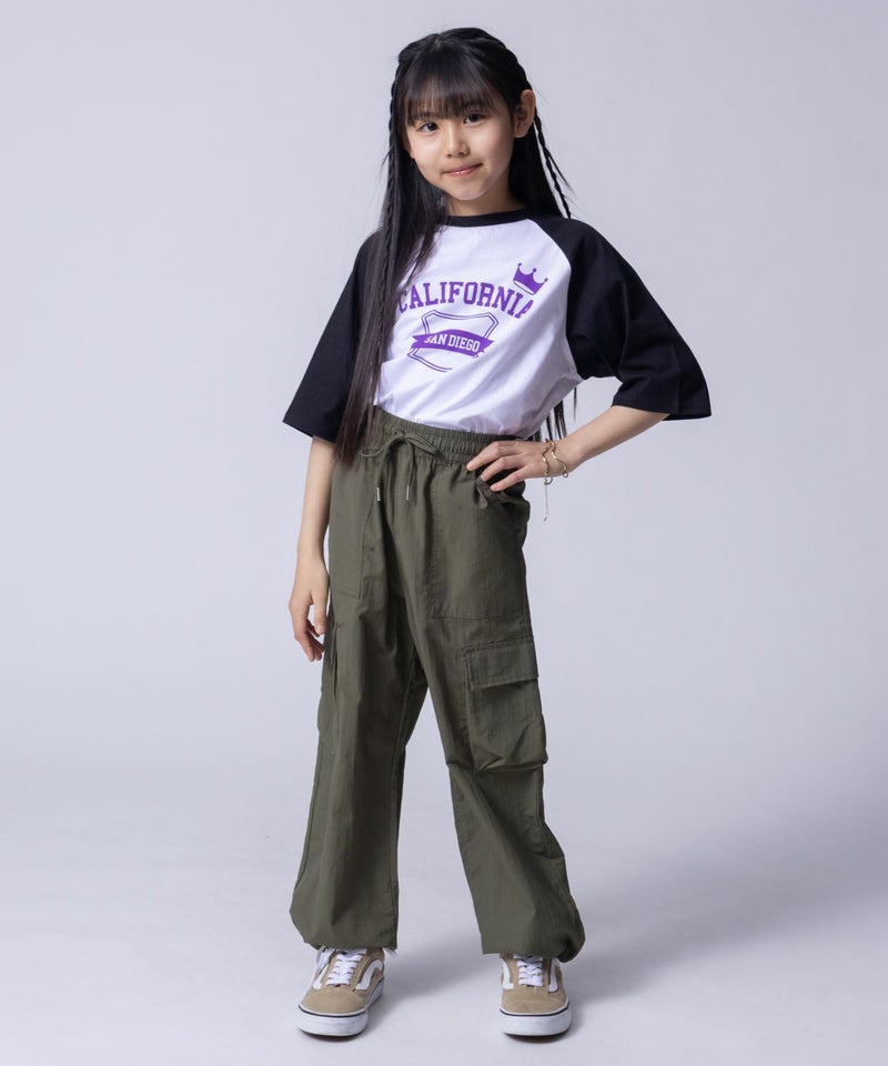 NAVY ルーズシルエット五分袖ラグランTシャツ キッズ メール便 対応商品商品画像-13