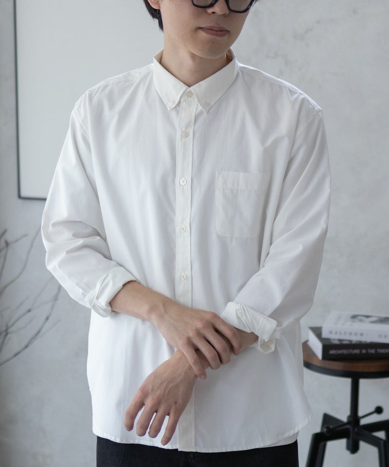 NAVY ブロードボタンダウンシャツ メンズ商品画像-8