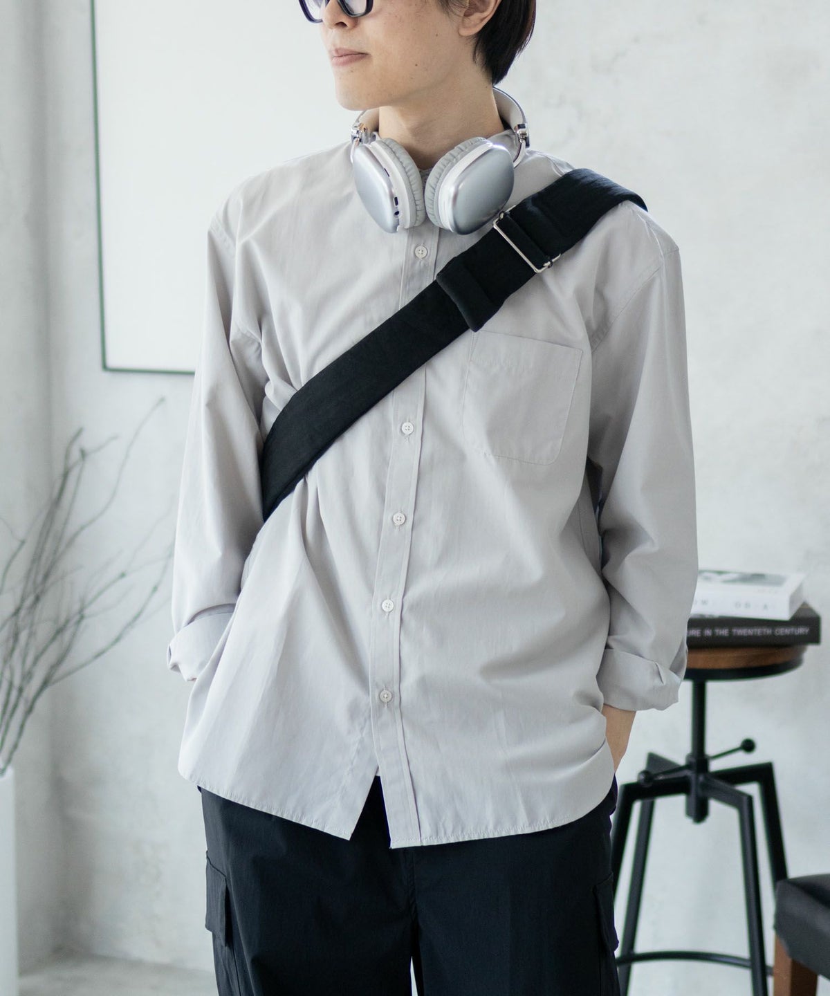 NAVY ブロードボタンダウンシャツ メンズ