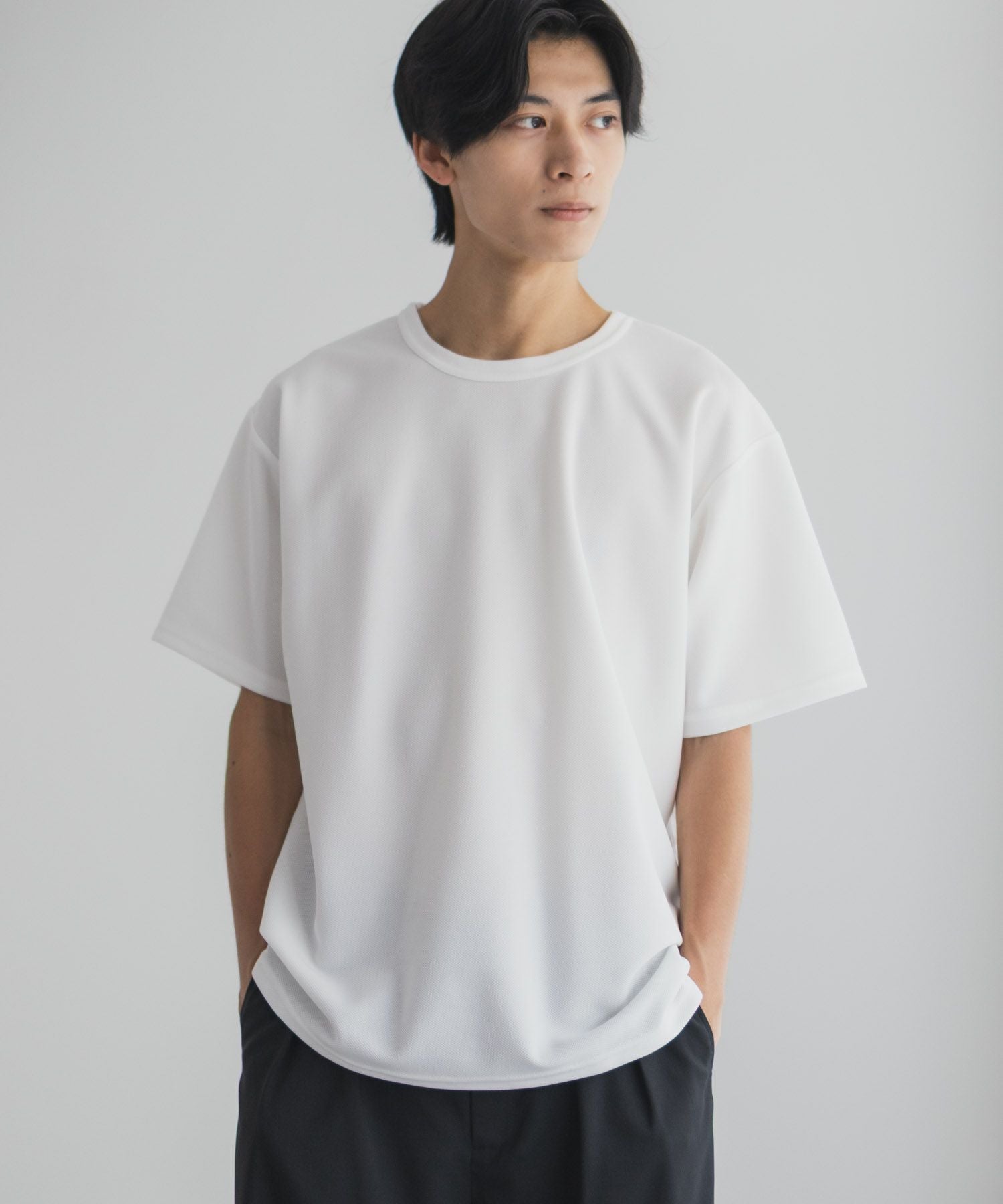 NAVY カノコクルーネックTシャツ メンズ