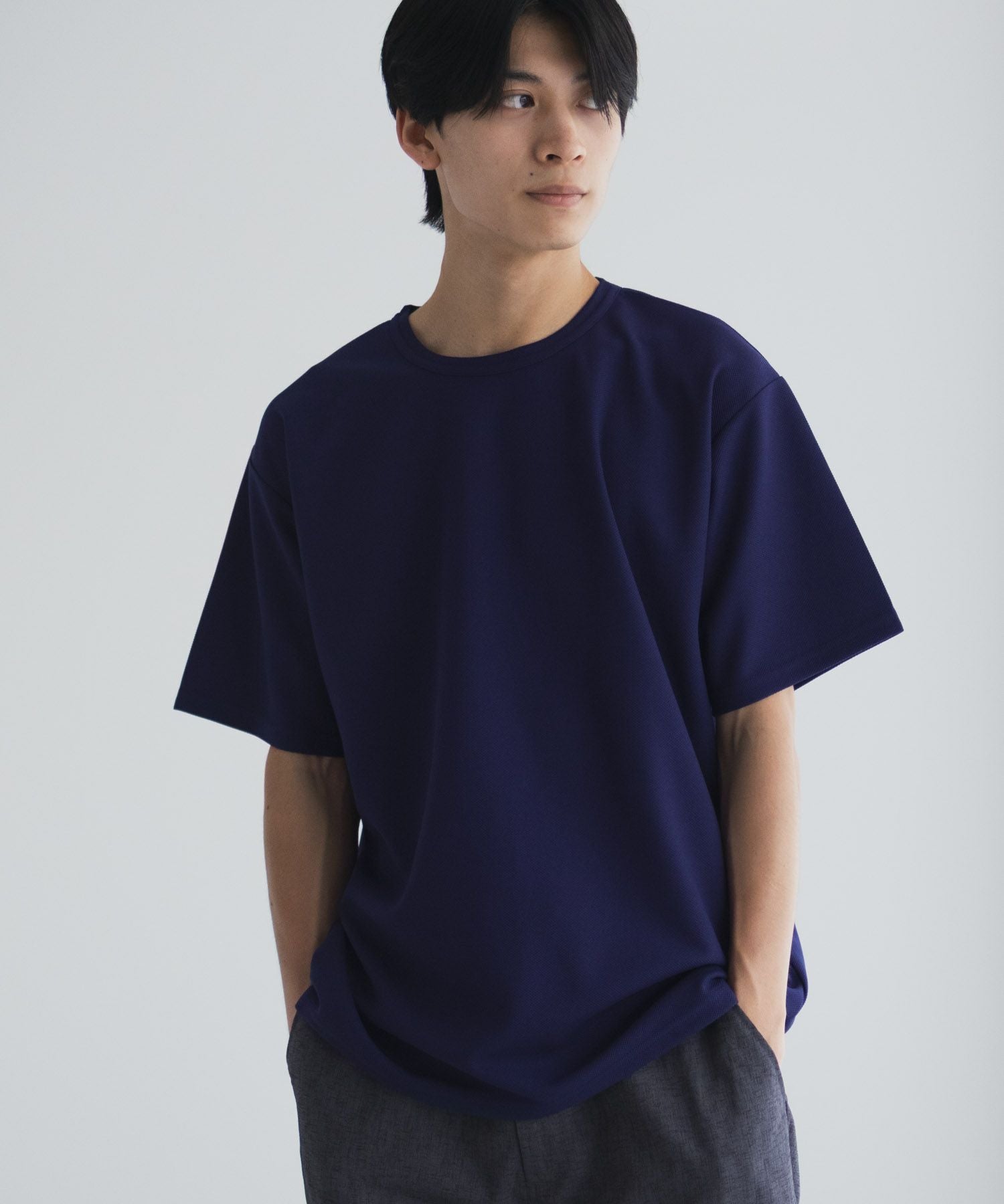 NAVY カノコクルーネックTシャツ メンズ