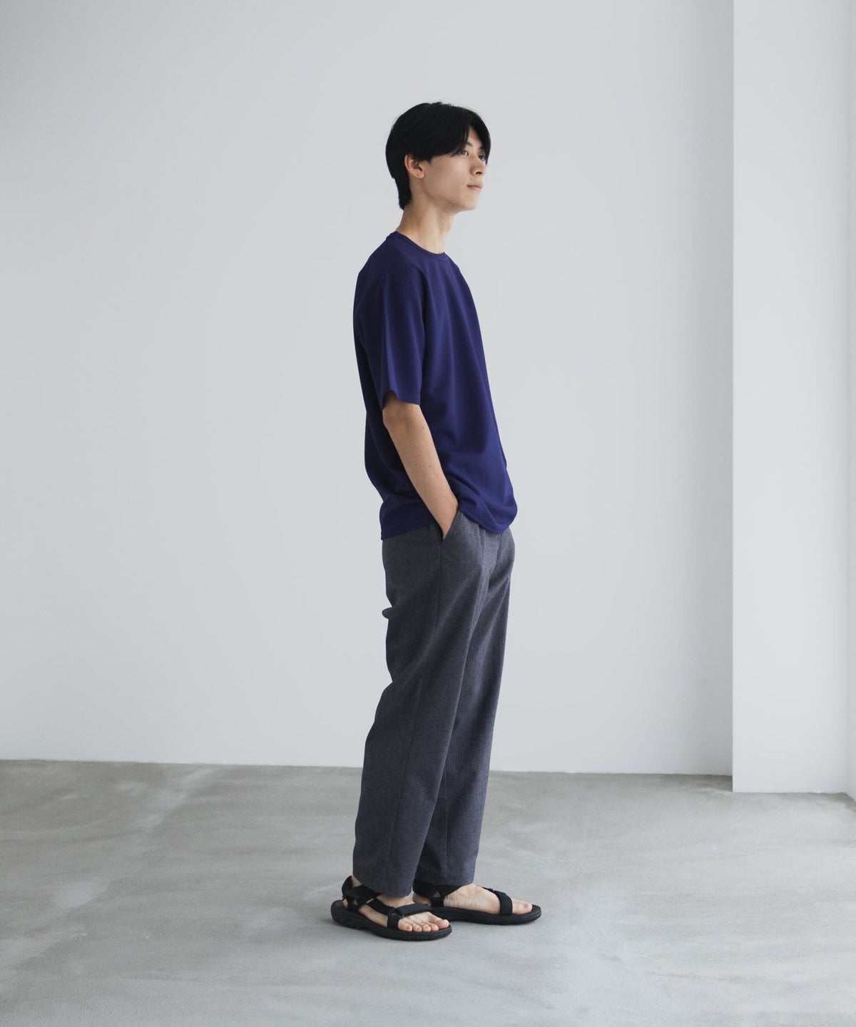 NAVY カノコクルーネックTシャツ メンズ