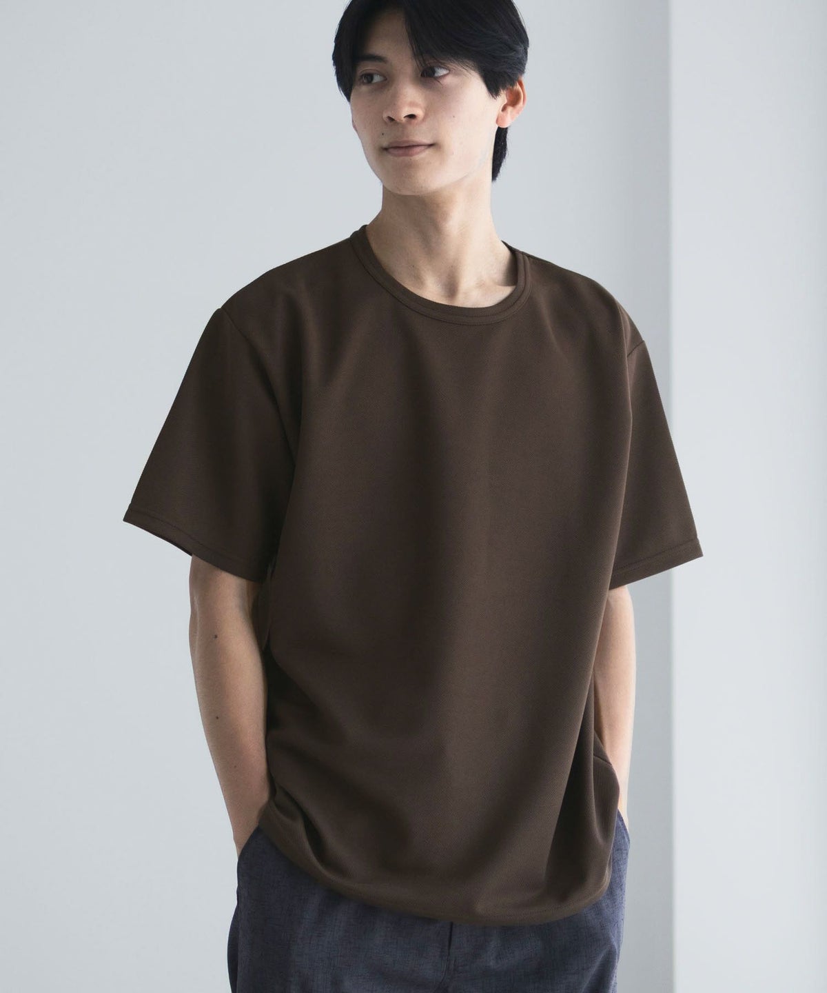 NAVY カノコクルーネックTシャツ メンズ