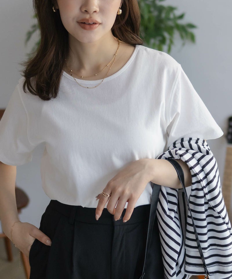 NAVY ベーシッククルーTシャツ レディース メール便 対応商品商品画像-1