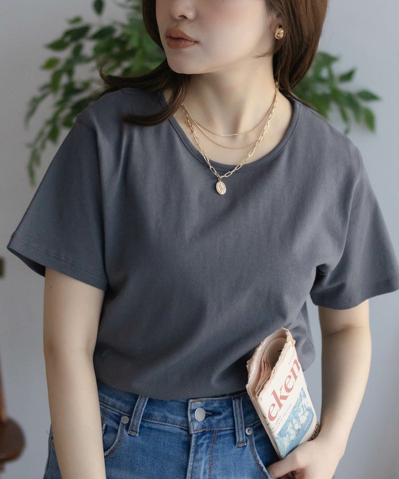 NAVY ベーシッククルーTシャツ レディース メール便 対応商品商品画像-2