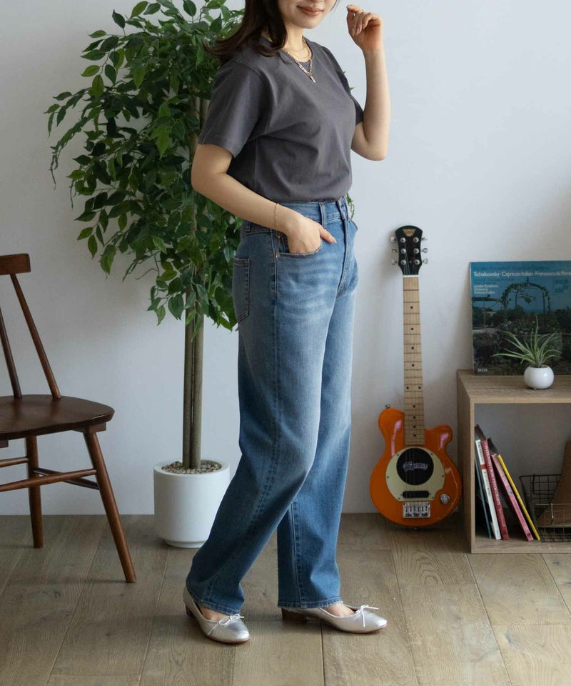 NAVY  ベーシッククルーTシャツ レディース メール便 対応商品商品画像-13