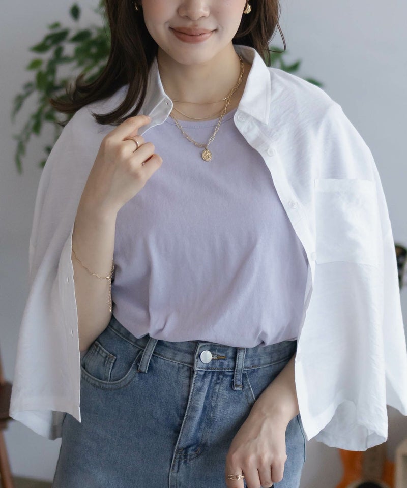 NAVY ベーシッククルーTシャツ レディース メール便 対応商品商品画像-18