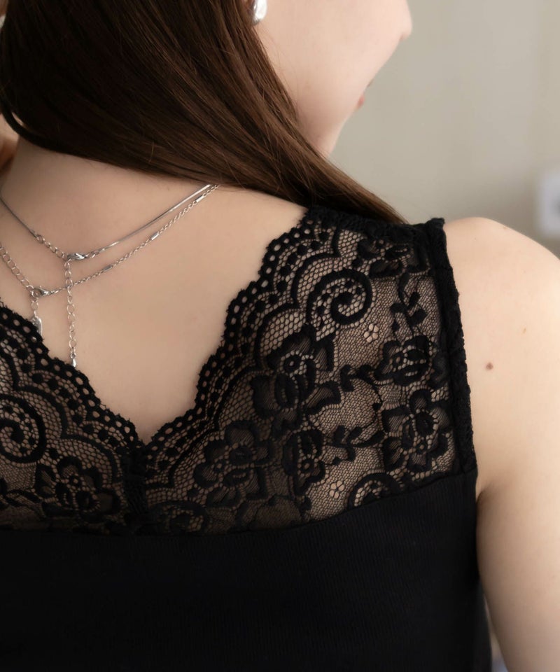 NAVY レース切替タンクトップ レディース メール便 対応商品商品画像-7