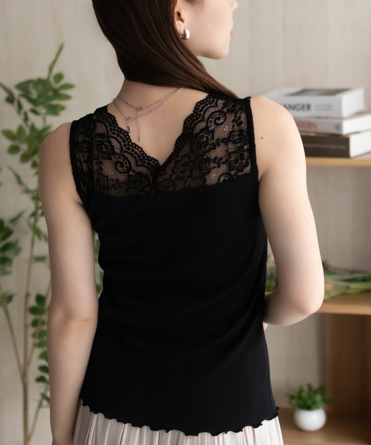 NAVY レース切替タンクトップ レディース ネコポス 対応商品