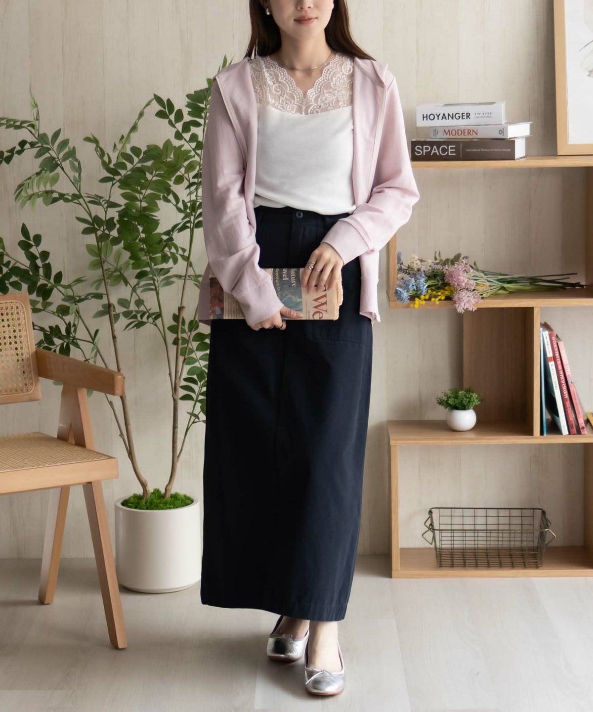 NAVY レース切替タンクトップ レディース ネコポス 対応商品