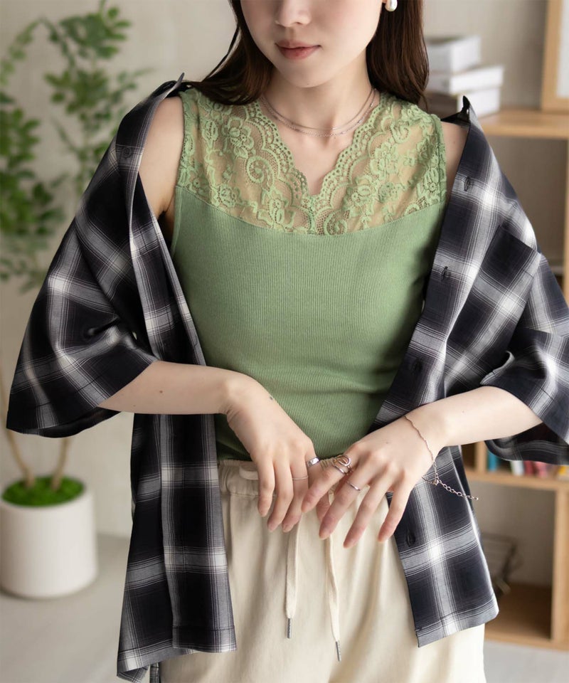 NAVY レース切替タンクトップ レディース メール便 対応商品商品画像-16