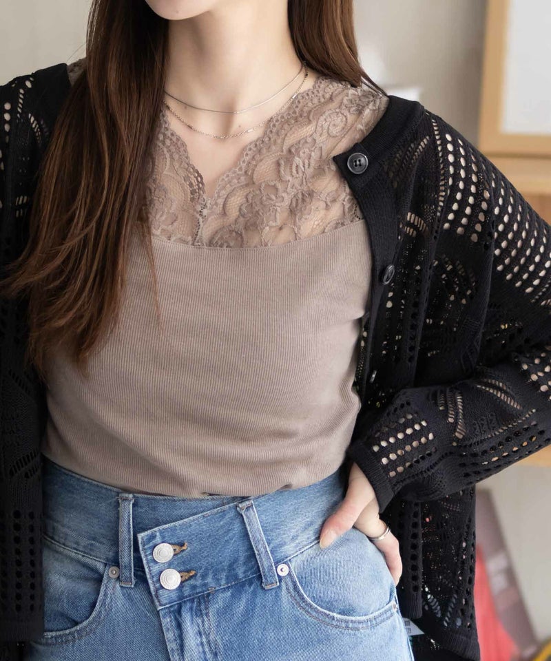 NAVY  レース切替タンクトップ レディース メール便 対応商品商品画像-19