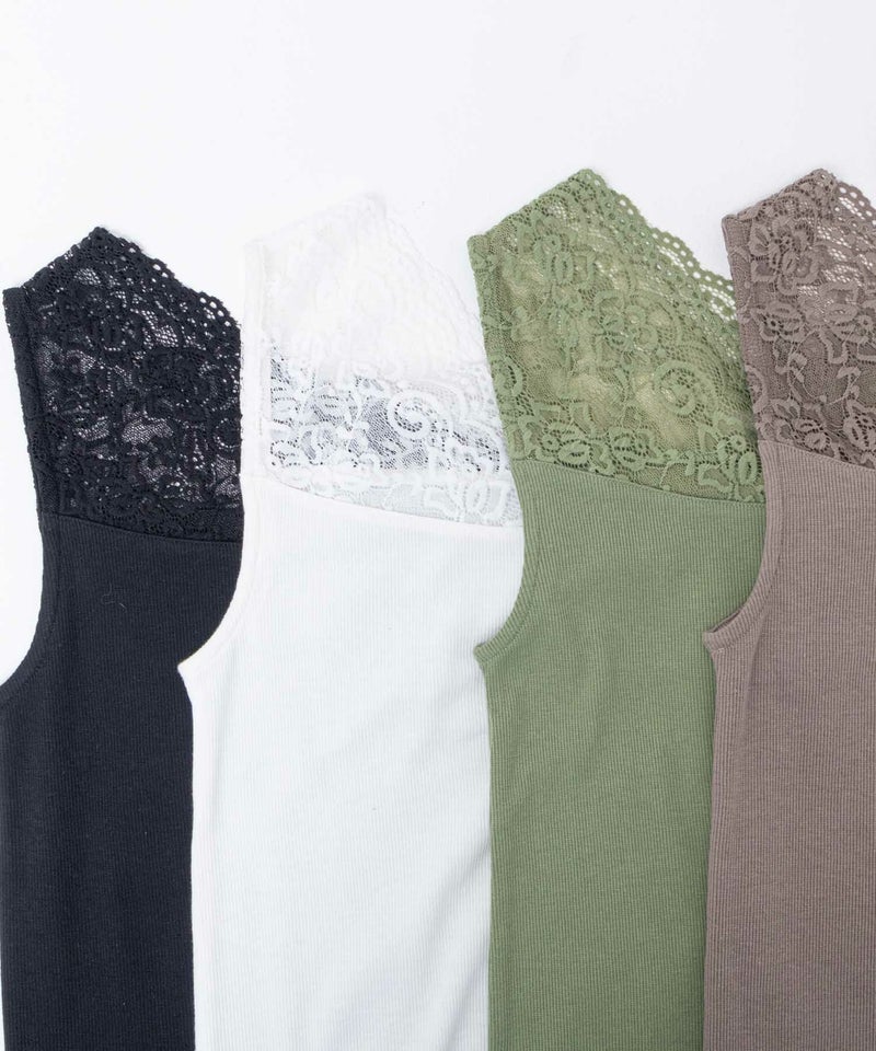 NAVY  レース切替タンクトップ レディース メール便 対応商品商品画像-25