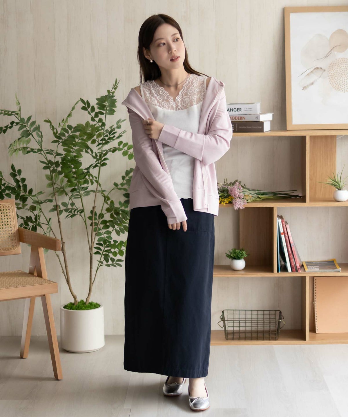 NAVY レース切替タンクトップ レディース ネコポス 対応商品