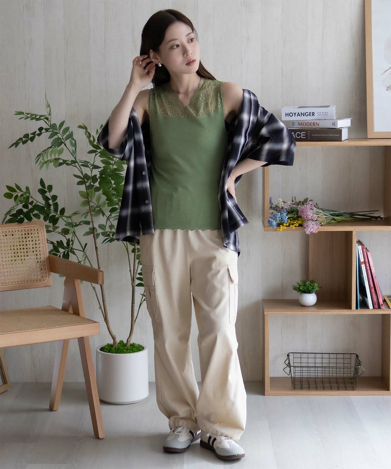 NAVY レース切替タンクトップ レディース メール便 対応商品商品画像-39