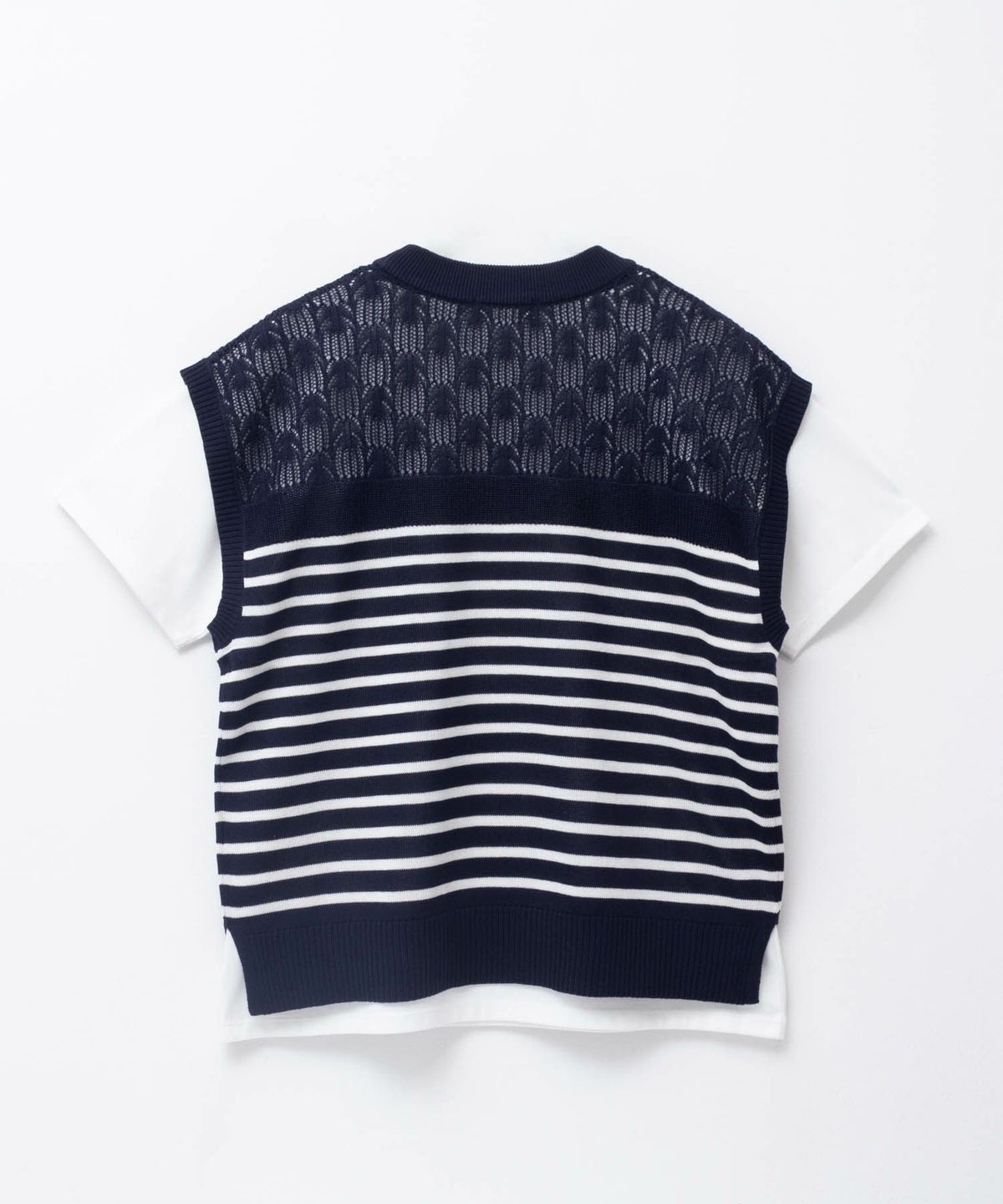 NAVY パネルボーダーニットアンサンブル レディース