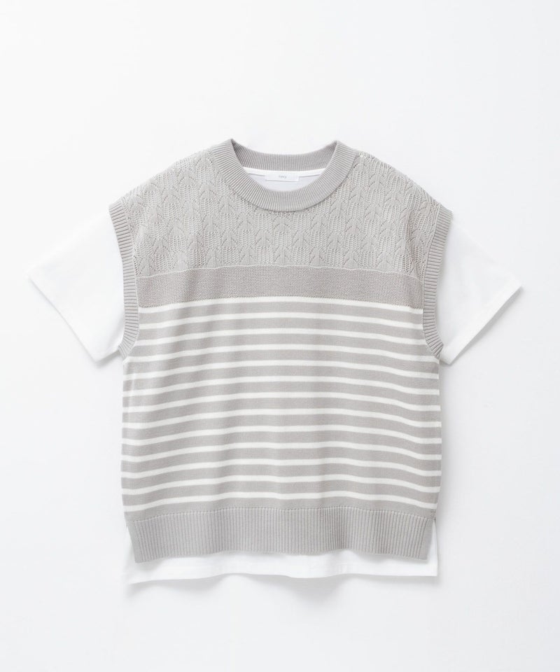 NAVY パネルボーダーニットアンサンブル レディース商品画像-20