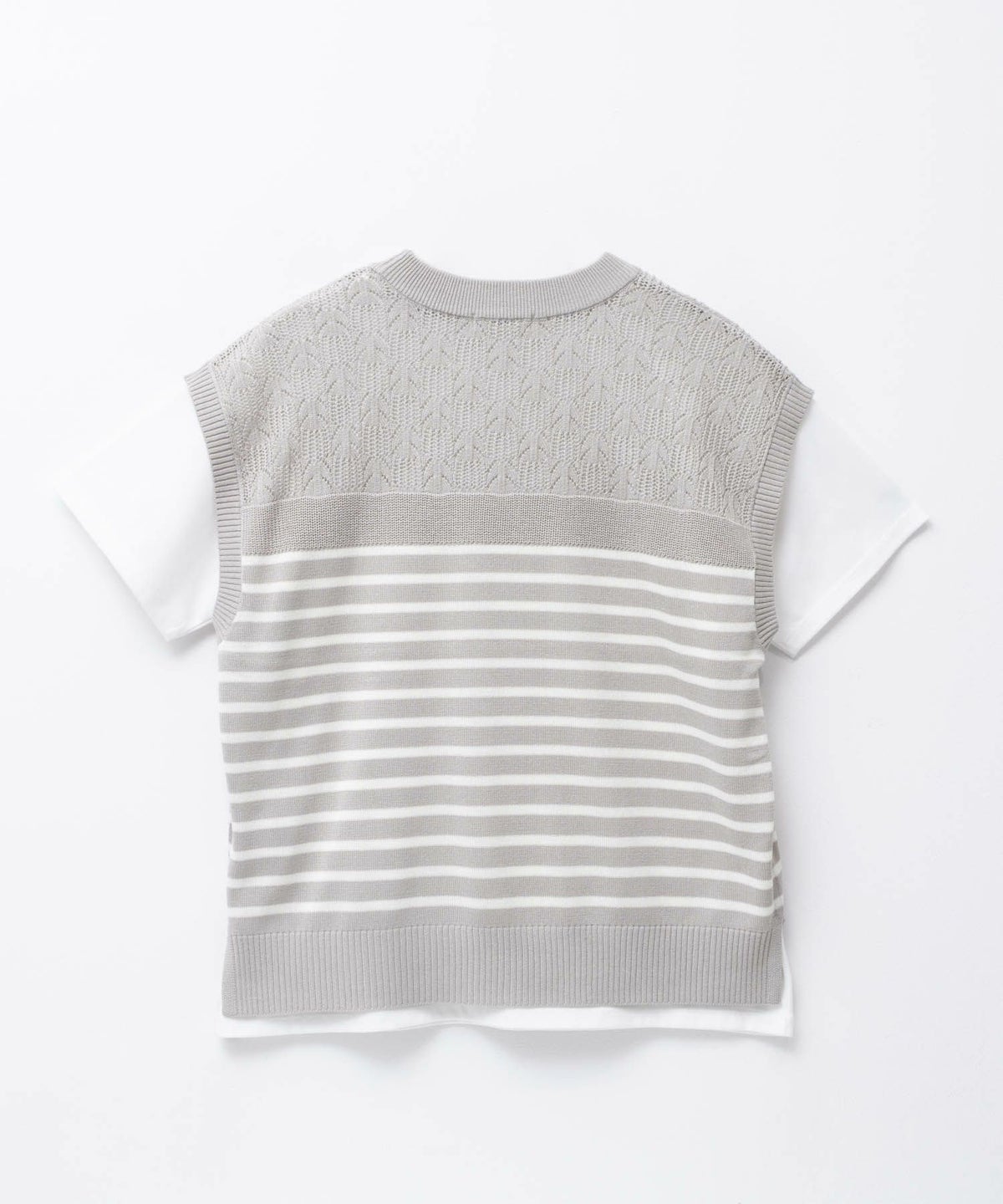 NAVY パネルボーダーニットアンサンブル レディース