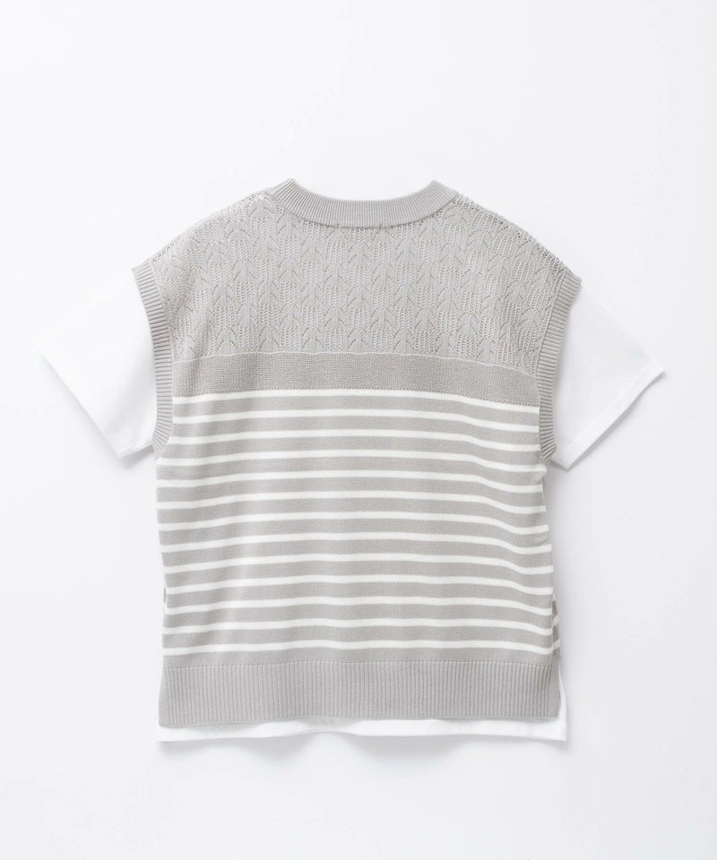 NAVY  パネルボーダーニットアンサンブル レディース商品画像-21