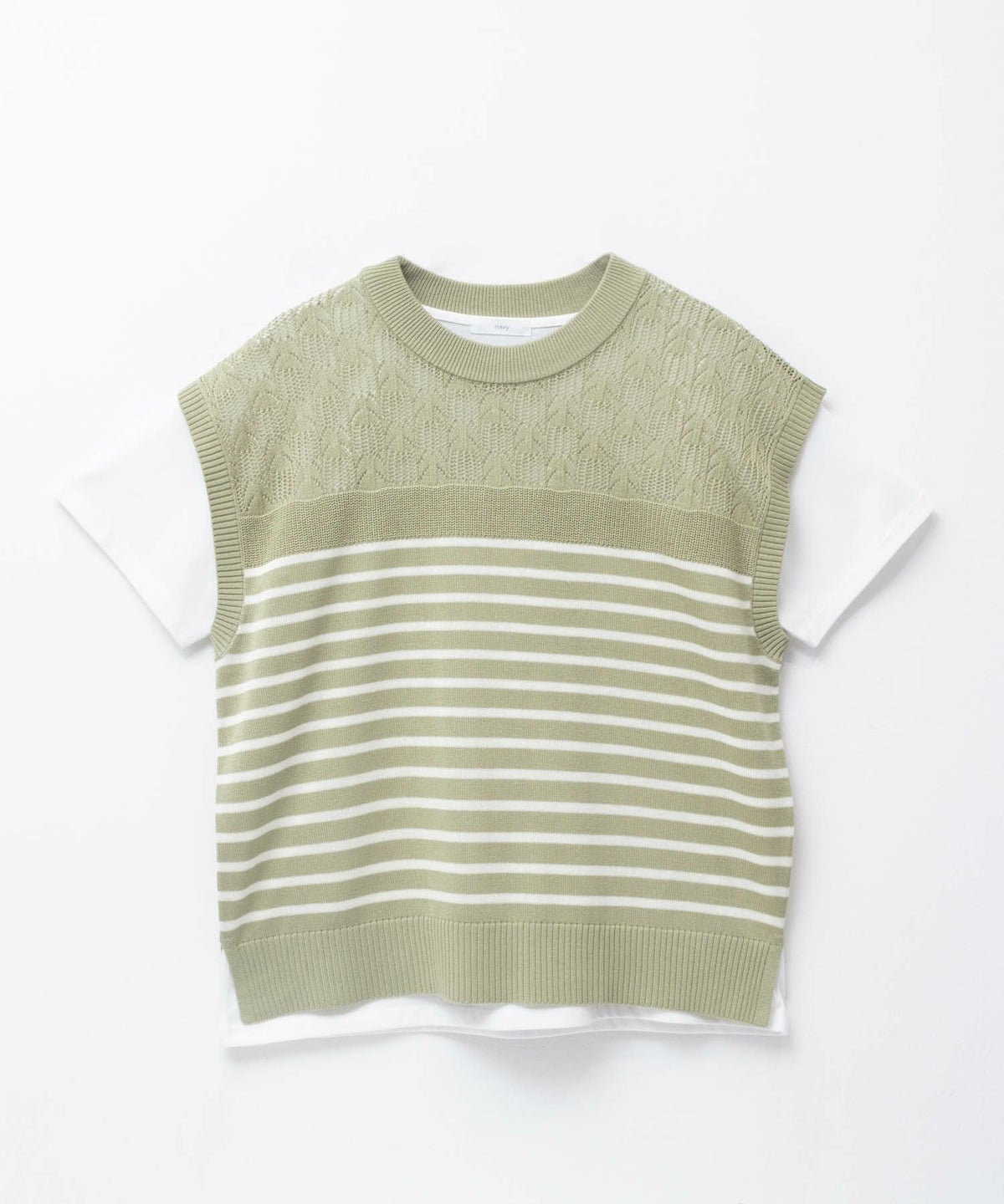 NAVY パネルボーダーニットアンサンブル レディース