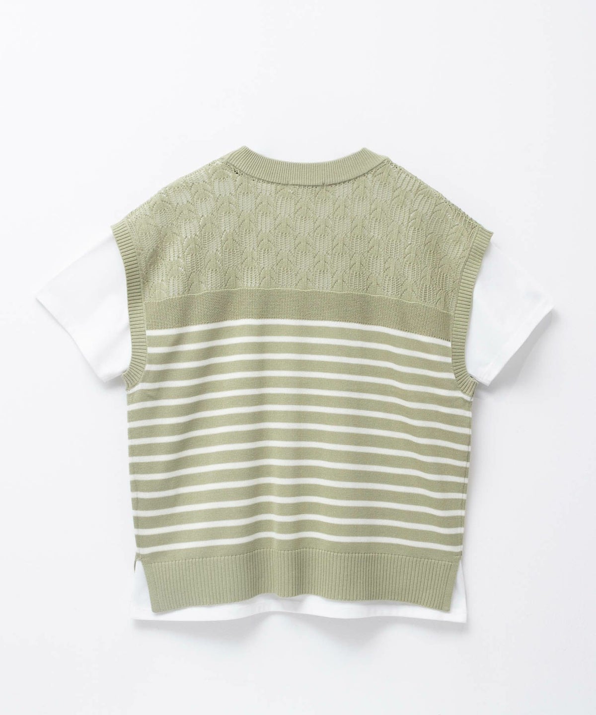 NAVY パネルボーダーニットアンサンブル レディース