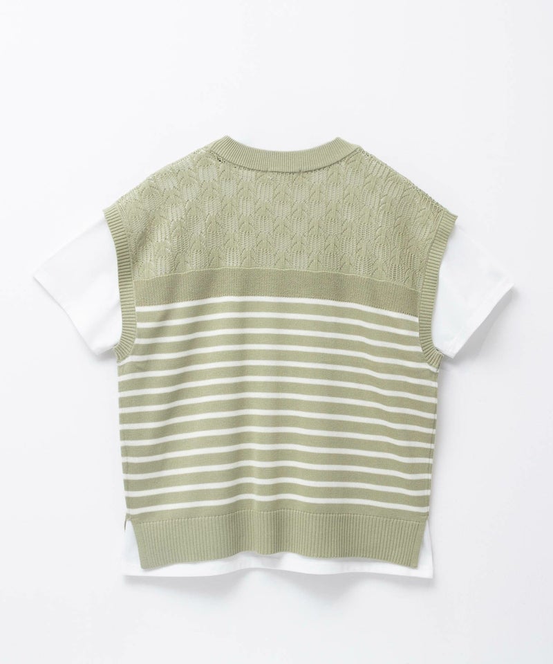 NAVY  パネルボーダーニットアンサンブル レディース商品画像-23