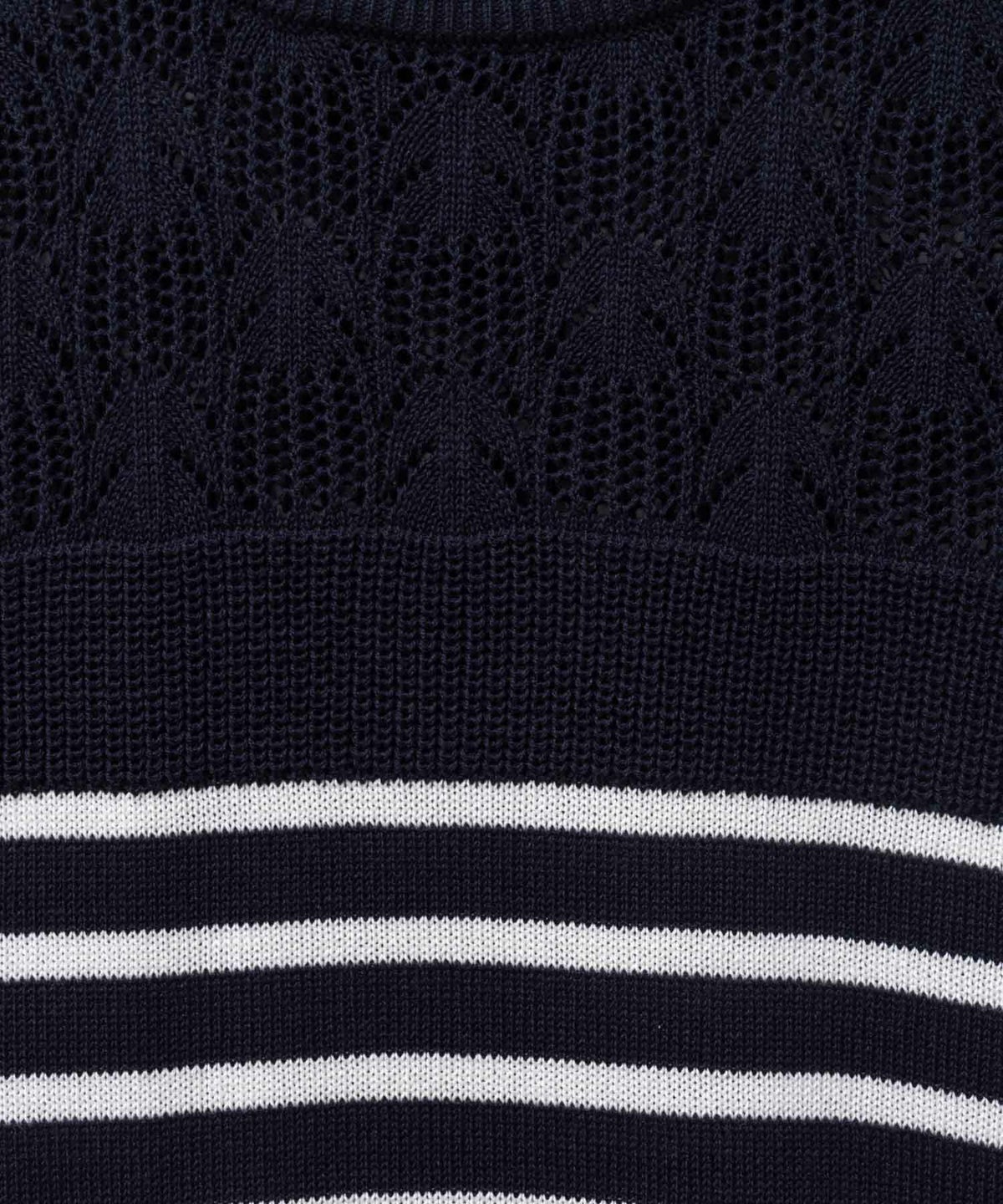 NAVY パネルボーダーニットアンサンブル レディース