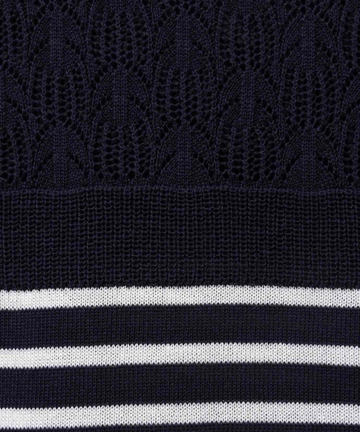 NAVY パネルボーダーニットアンサンブル レディース