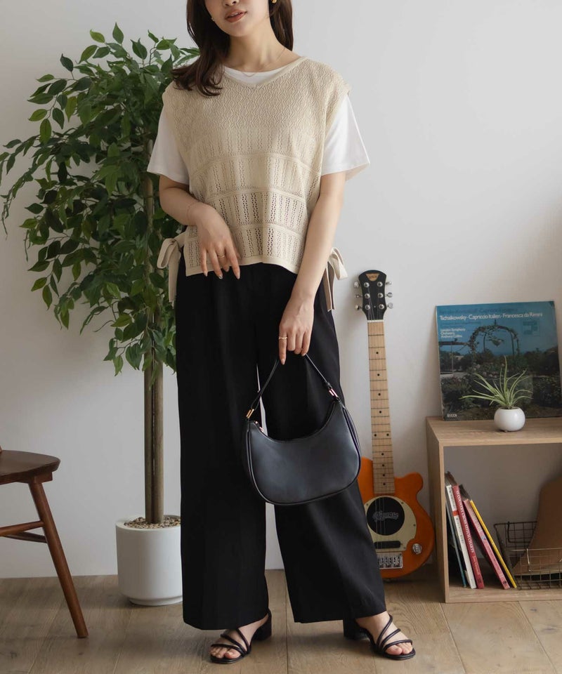 NAVY  サイドリボンニットアンサンブル レディース商品画像-9