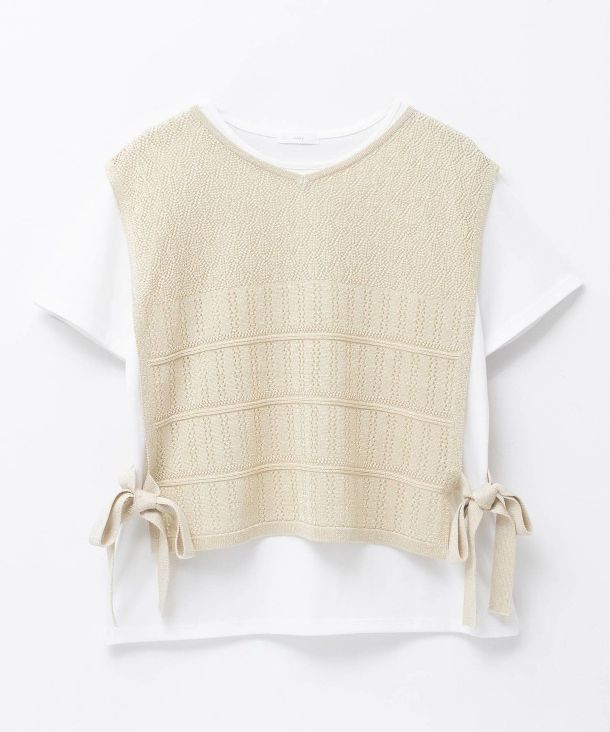 NAVY サイドリボンニットアンサンブル レディース