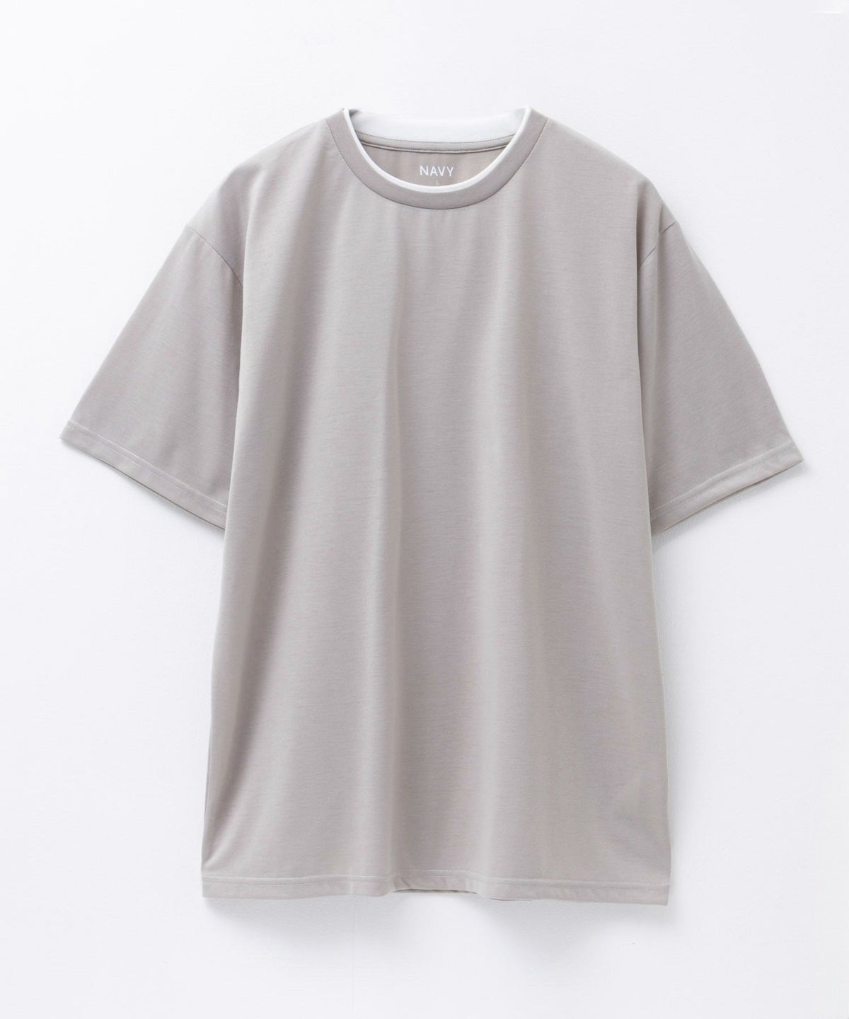 NAVY 天竺クルーレイヤードTシャツ メンズ