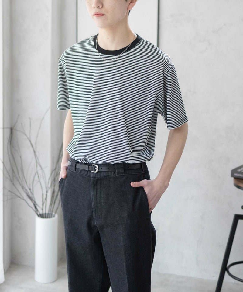 NAVY ボーダークルーTシャツ メンズ商品画像-4