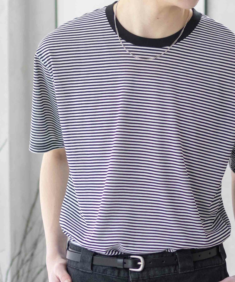 NAVY ボーダークルーTシャツ メンズ商品画像-5