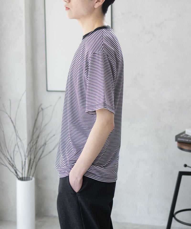 NAVY ボーダークルーTシャツ メンズ商品画像-6