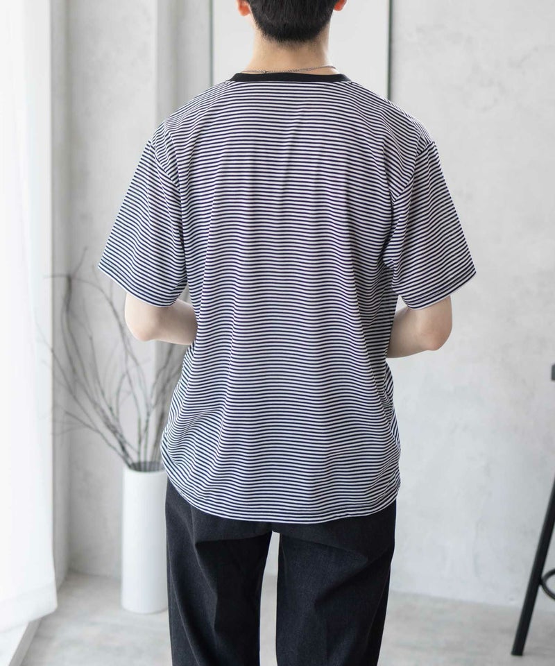 NAVY ボーダークルーTシャツ メンズ商品画像-7