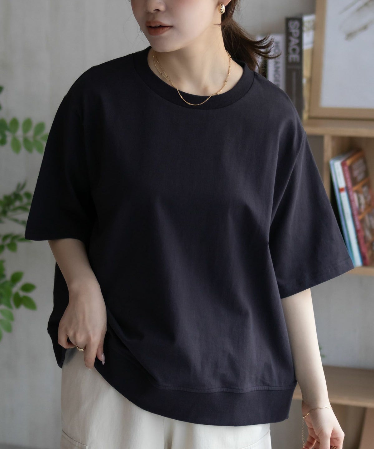 nAvy 裾リブTシャツ レディース ネコポス 対応商品