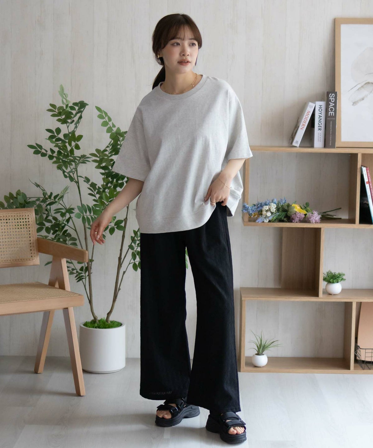 nAvy 裾リブTシャツ レディース ネコポス 対応商品