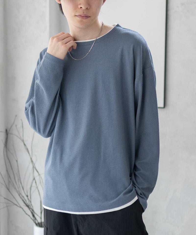 URBAN COLLECTION 梨地フェイクレイヤード長袖Tシャツ メンズ商品画像-12