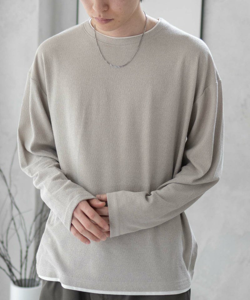 URBAN COLLECTION  梨地フェイクレイヤード長袖Tシャツ メンズ商品画像-15