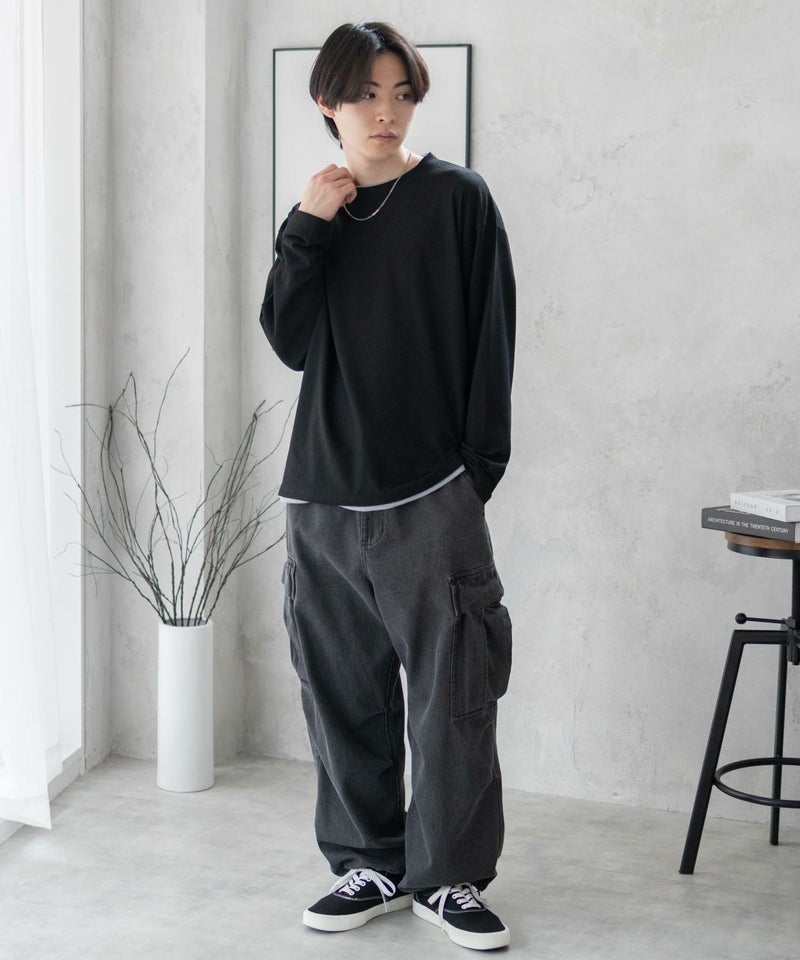 URBAN COLLECTION 梨地フェイクレイヤード長袖Tシャツ メンズ商品画像-25