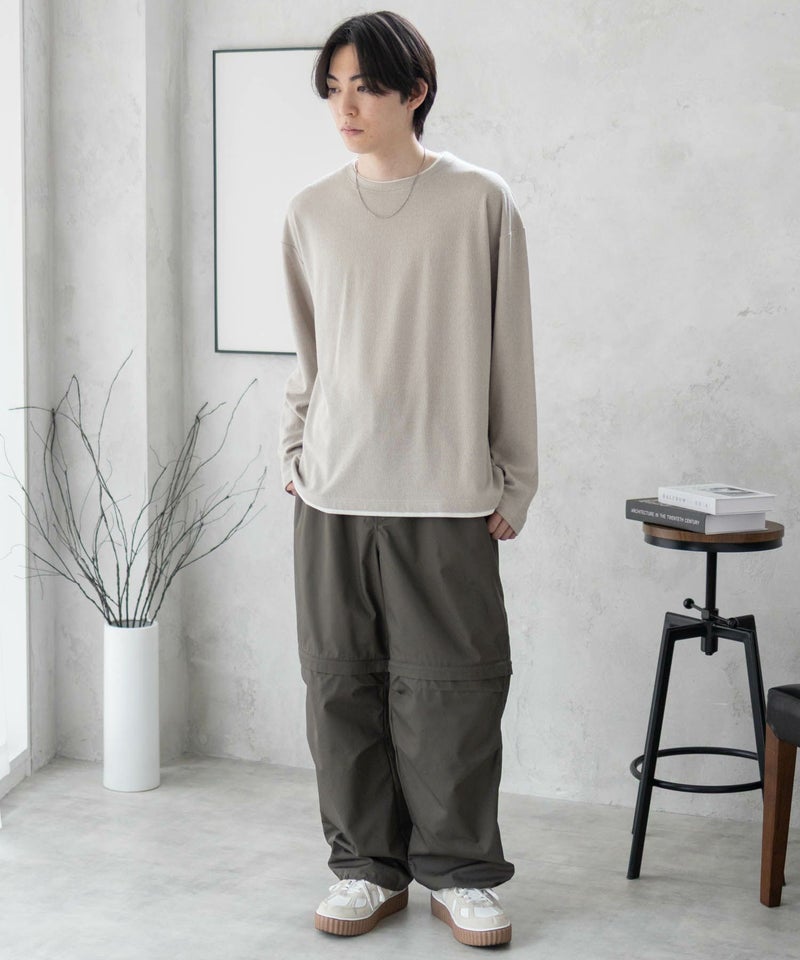 URBAN COLLECTION 梨地フェイクレイヤード長袖Tシャツ メンズ商品画像-27