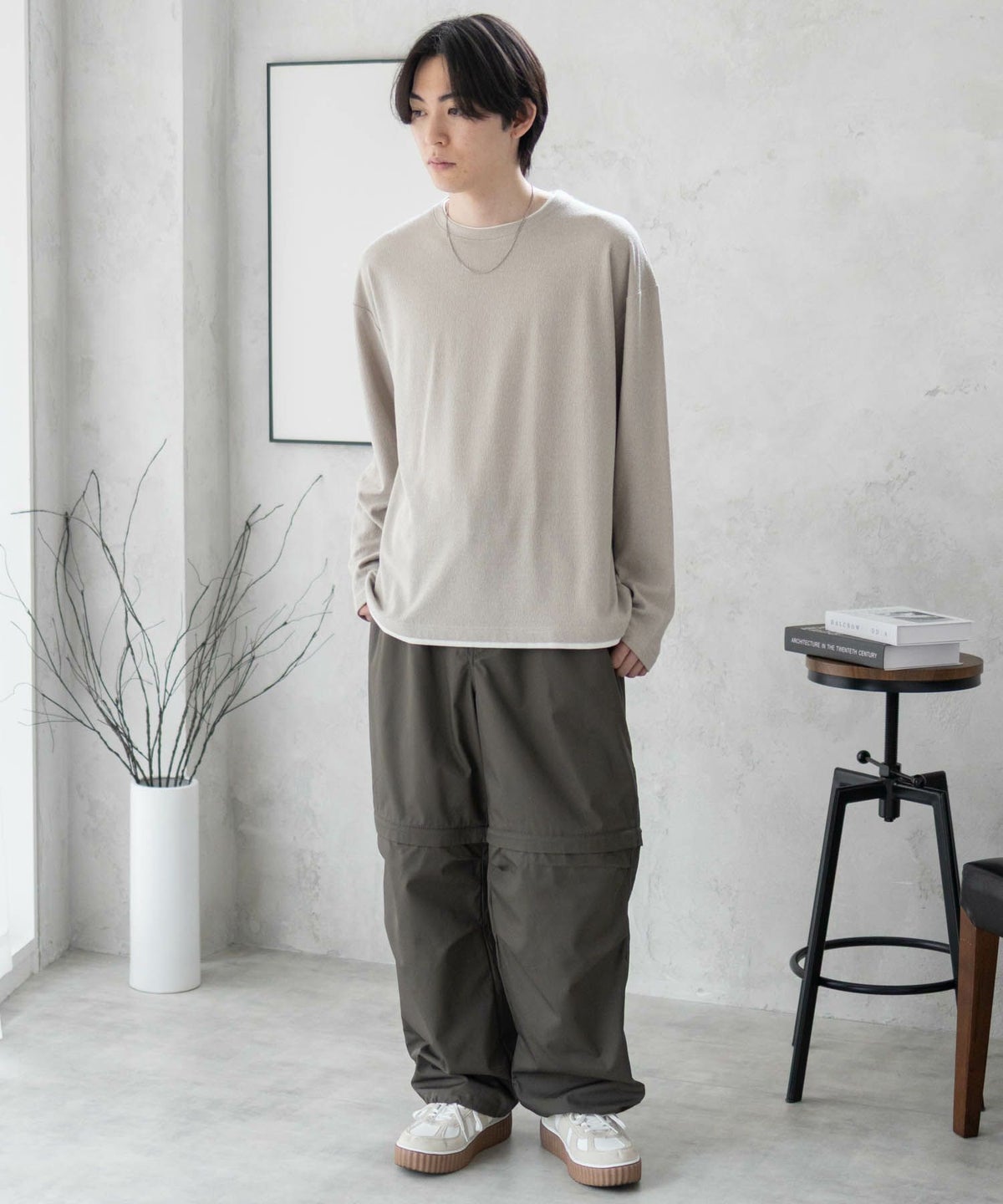 URBAN COLLECTION 梨地フェイクレイヤード長袖Tシャツ メンズ