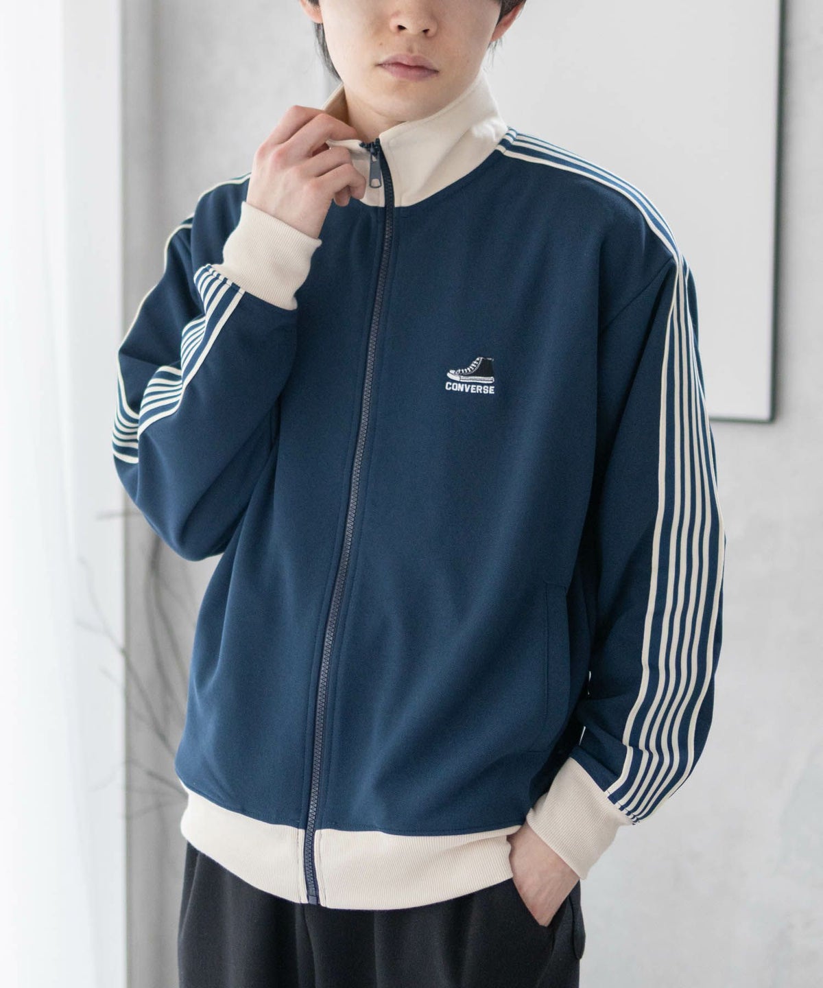 CONVERSE ポンチ素材 トラックジャケット メンズ